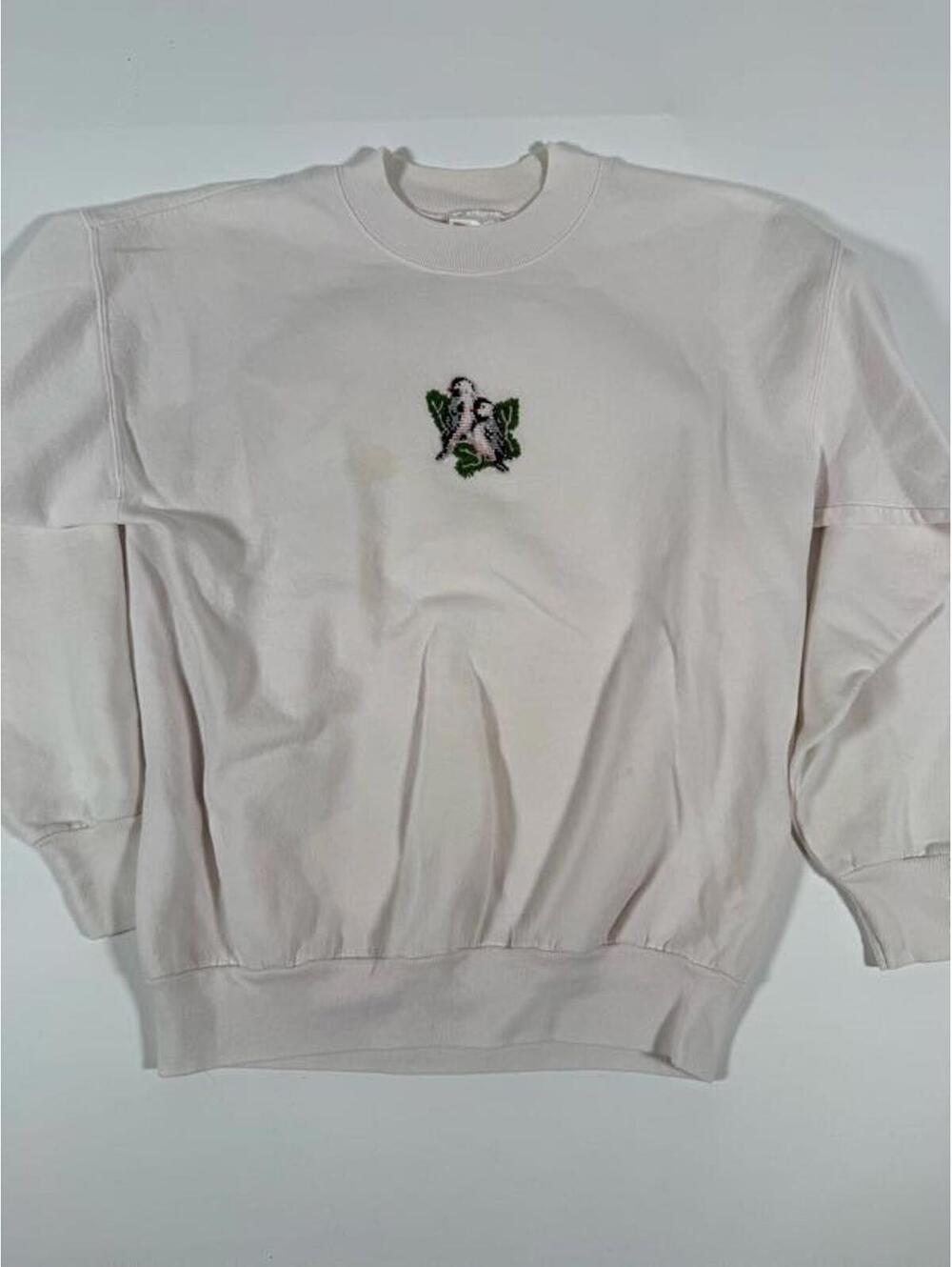Hanes Activewear Light Pink Sweatshirt  Bird Embroidery M